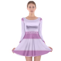 Purple Modern Long Sleeve Skater Dress