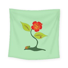 Plant And Flower Square Tapestry (small) by linceazul