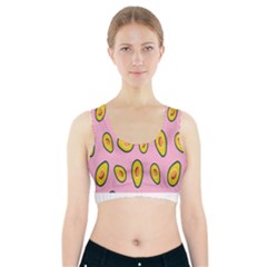 Fruit Avocado Green Pink Yellow Sports Bra With Pocket by Mariart