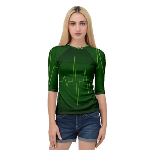 Heart Rate Green Line Light Healty Quarter Sleeve Tee by Mariart