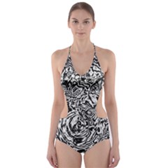 Abstract Art Cut-out One Piece Swimsuit by ValentinaDesign