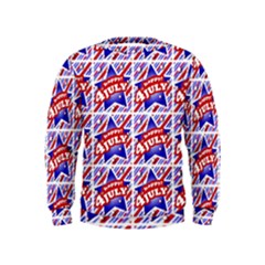 Happy 4th Of July Theme Pattern Kids  Sweatshirt by dflcprintsclothing