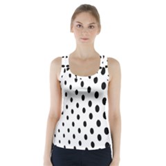 Polka Dot Black Circle Racer Back Sports Top by Mariart