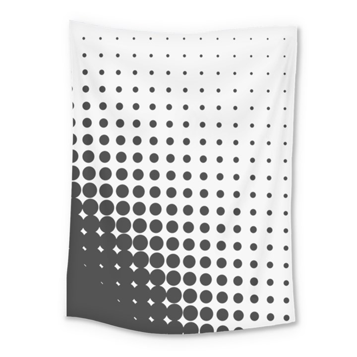 Comic Dots Polka Black White Medium Tapestry