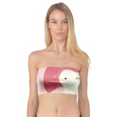 Sad Tooth Pink Bandeau Top by Mariart