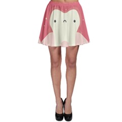 Sad Tooth Pink Skater Skirt by Mariart