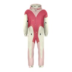 Sad Tooth Pink Hooded Jumpsuit (kids) by Mariart