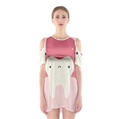 Sad Tooth Pink Shoulder Cutout One Piece by Mariart