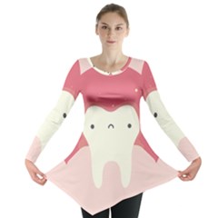 Sad Tooth Pink Long Sleeve Tunic  by Mariart