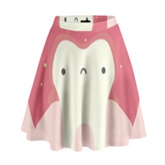 Sad Tooth Pink High Waist Skirt by Mariart