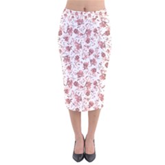 Floral Pattern Velvet Midi Pencil Skirt by ValentinaDesign