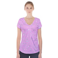 Dots Pattern Short Sleeve Front Detail Top by ValentinaDesign