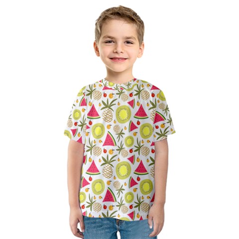 Summer Fruits Pattern Kids  Sport Mesh Tee by TastefulDesigns