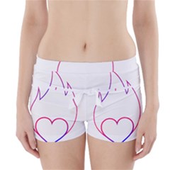 Heart Flame Logo Emblem Boyleg Bikini Wrap Bottoms