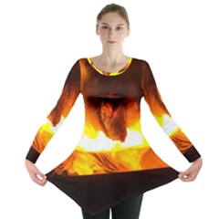 Fire Rays Mystical Burn Atmosphere Long Sleeve Tunic  by Nexatart