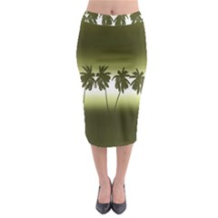 Tropical Sunset Midi Pencil Skirt by Valentinaart