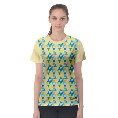 Colorful Triangle Pattern Women s Sport Mesh Tee by berwies