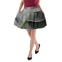 Leaf Detail Macro Of A Leaf A-line Pocket Skirt by Nexatart