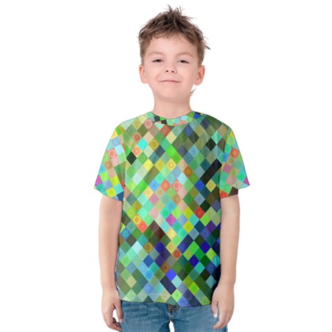 Pixel Pattern A Completely Seamless Background Design Kids  Cotton Tee by Nexatart