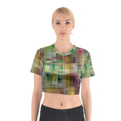 Woven Colorful Abstract Background Of A Tight Weave Pattern Cotton Crop Top by Nexatart