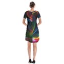 Abstract Rainbow Twirls Short Sleeve V-neck Flare Dress View2