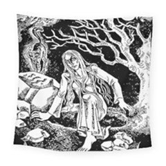 Vampire  Square Tapestry (large) by Valentinaart