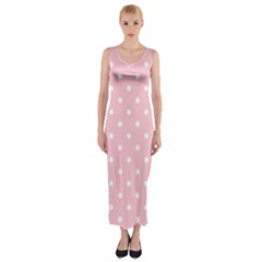 Pink Polka Dots Fitted Maxi Dress by LokisStuffnMore