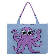 Colorful Cartoon Octopuses Pattern Fear Animals Sea Purple Medium Zipper Tote Bag by Mariart