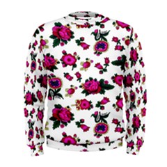 Crown Red Flower Floral Calm Rose Sunflower White Men s Sweatshirt by Mariart