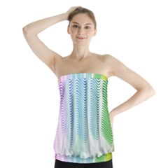 Light Means Net Pink Rainbow Waves Wave Chevron Green Strapless Top