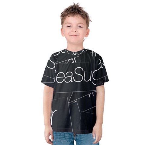 Sea Sugar Line Black Kids  Cotton Tee by Mariart