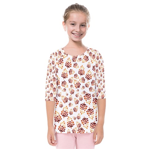 Pine Cones Pattern Kids  Quarter Sleeve Raglan Tee by Mariart