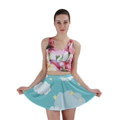 Stellar Cloud Blue Sky Star Mini Skirt by Mariart