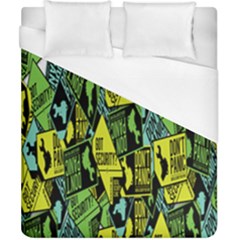 Sign Don t Panic Digital Security Helpline Access Duvet Cover (california King Size) by Mariart