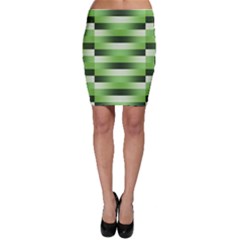 View Original Pinstripes Green Shapes Shades Bodycon Skirt by Mariart