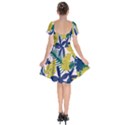 Tropics Leaf Yellow Green Blue Short Sleeve Bardot Dress View2