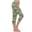 Painted Rainbow Pattern Capri Yoga Leggings View3