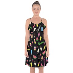 Summer Pattern Ruffle Detail Chiffon Dress by Valentinaart