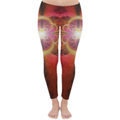 Liquid Sunset, A Beautiful Fractal Burst Of Fiery Colors Classic Winter Leggings