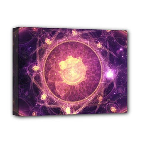 A Gold And Royal Purple Fractal Map Of The Stars Deluxe Canvas 16  X 12   by jayaprime