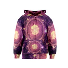 A Gold And Royal Purple Fractal Map Of The Stars Kids  Zipper Hoodie