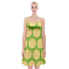 Lime Orange Yellow Green Fruit Spaghetti Strap Velvet Dress by Mariart