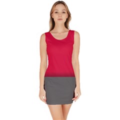 Red Gray Flag Line Horizontal Sleeveless Bodycon Dress by Mariart