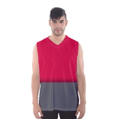 Red Gray Flag Line Horizontal Men s Basketball Tank Top by Mariart