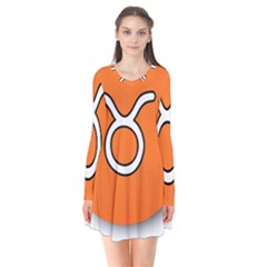 Taurus Symbol Sign Orange Flare Dress by Mariart