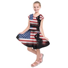 Honor Our Heroes On Memorial Day Kids  Short Sleeve Dress by Catifornia