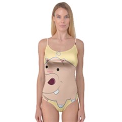 Happy Cartoon Baby Hippo Camisole Leotard  by Catifornia