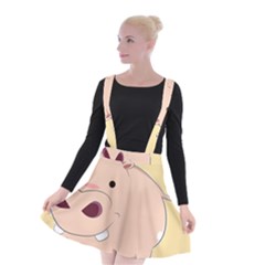 Happy Cartoon Baby Hippo Suspender Skater Skirt by Catifornia