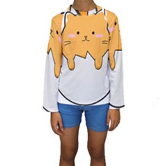 Yellow Cat Egg Kids  Long Sleeve Swimwear by Catifornia