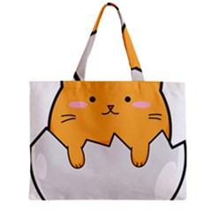 Yellow Cat Egg Zipper Mini Tote Bag by Catifornia